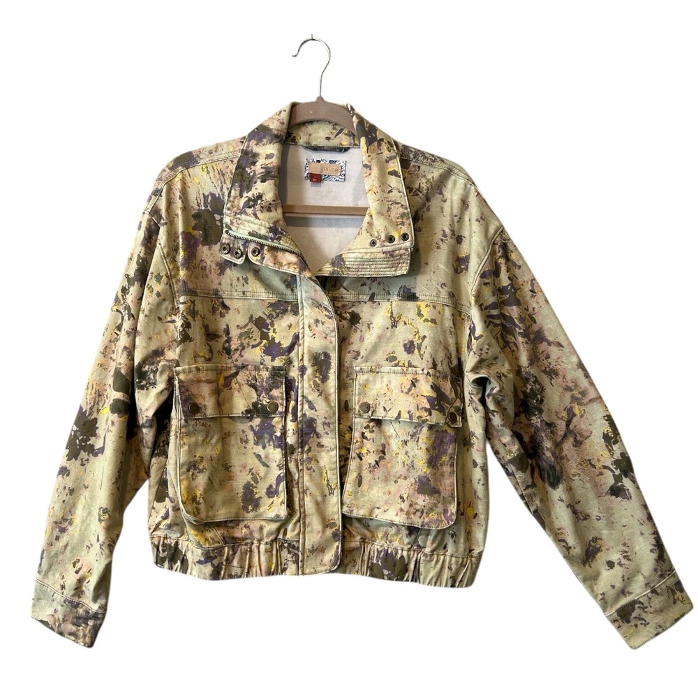 Pilcro Beige Paint-Splatter Utility Jacket